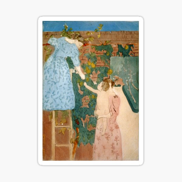 Gathering Fruit - Mary Cassatt - 1895 Sticker