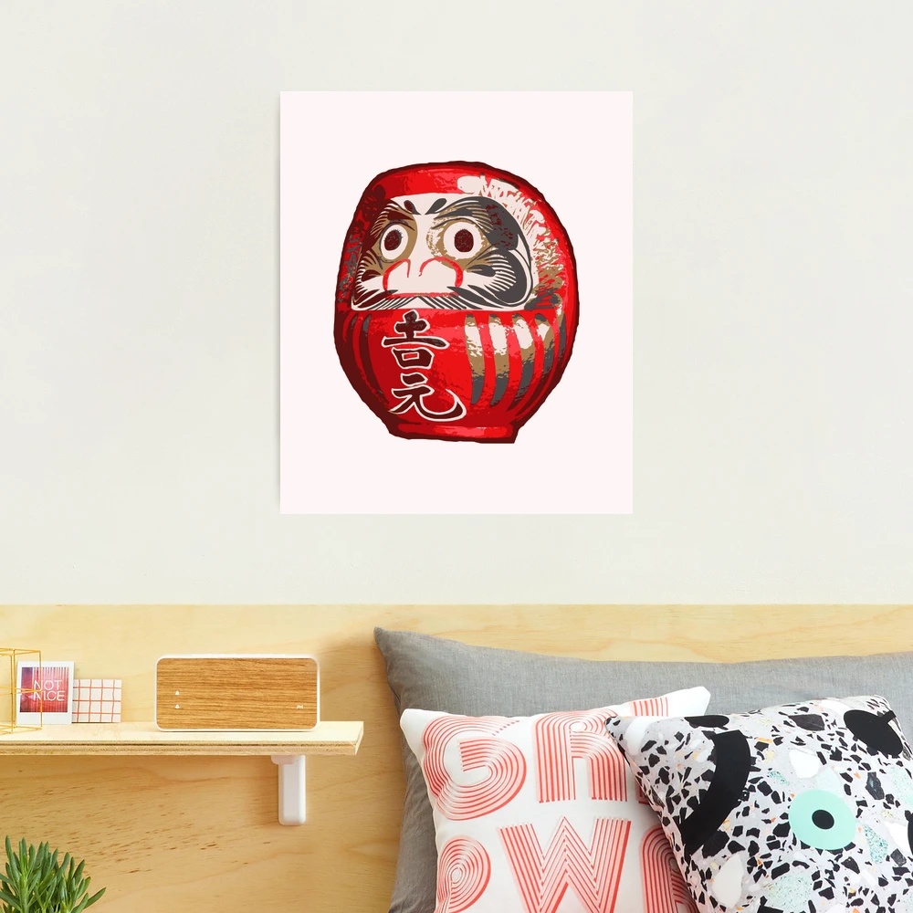 Daruma Doll canvas, Daruma wall decor, store Japanese art prints, Japanese culture, Large print, Interior design, Japanese doll art, Daruma Doll