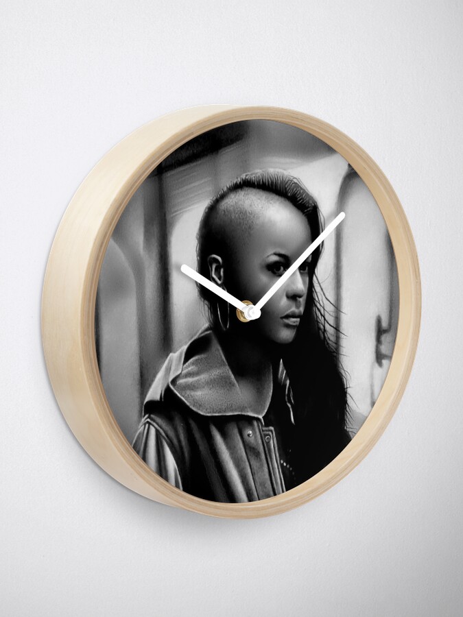 Alternate view of In Transit (Graphite drawing) Clock