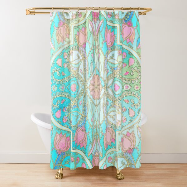 Pale Bright Mint and Sage Art Deco Marbling Shower Curtain for Sale by micklyn Redbubble
