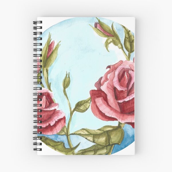 Aperçu de l'œuvre Aquarelle Fleurs en cercle - roses créée et vendue par Magdalena Żołnierowicz.