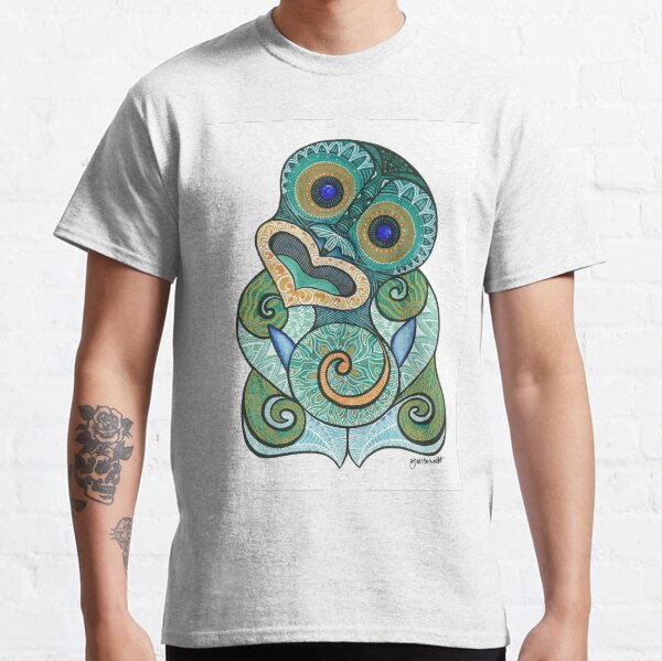 Koru Tiki - New Zealand inspired art in blues, greens and golds Classic T-Shirt