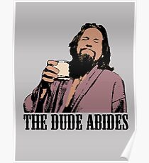 The Big Lebowski The Dude Abides Color T-Shirt Poster