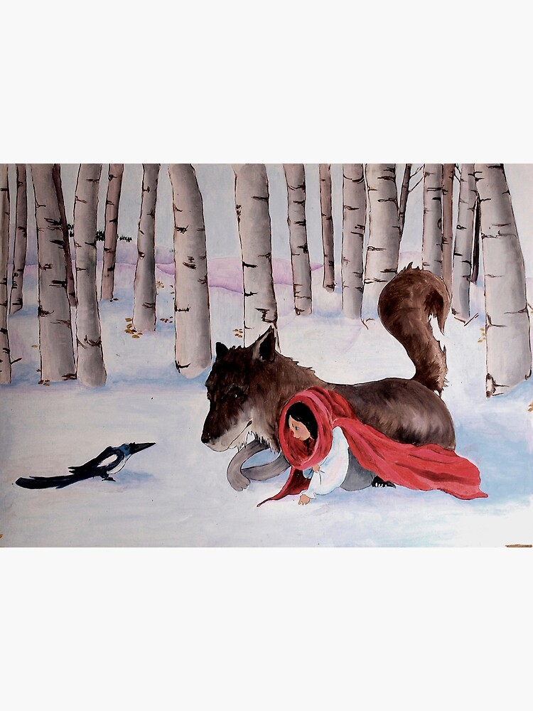 little Red Riding Hood, wolf and magpie by silexelis