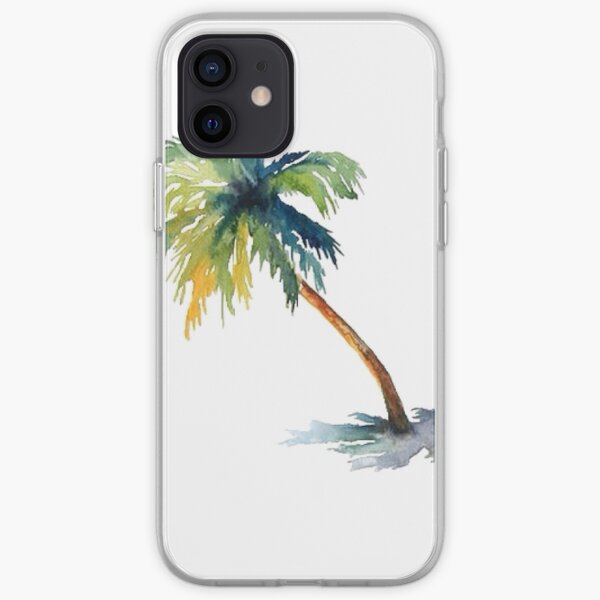 Watercolor palm tree iPhone Soft Case