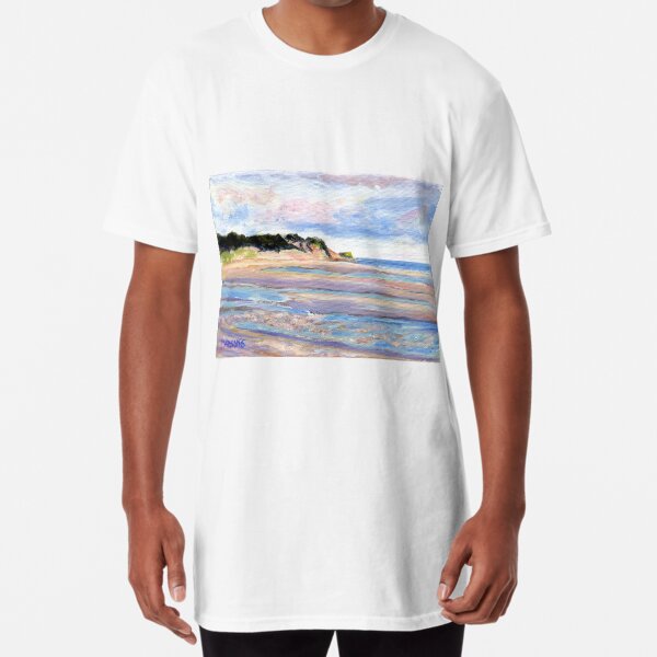 Tidal Flats, Cape Cod, National Seashore, Wellfleet, Beach, Dunes, Ocean, Pamela Parsons, oil painting, Massachusetts coast Long T-Shirt