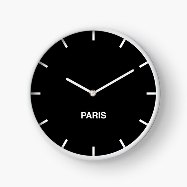 Paris Black Time Zone Newsroom Wall Clock Clock