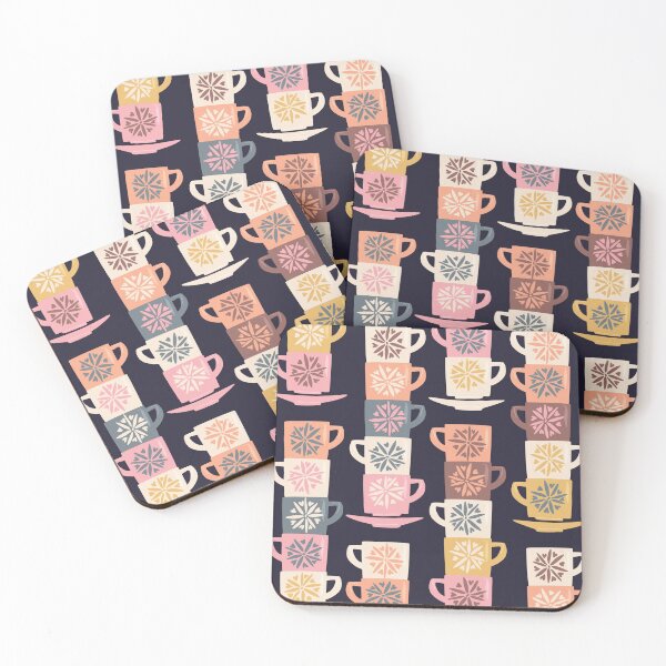 Item preview, Stacked Espresso Cups Pattern designed and sold by rocketandindigo.