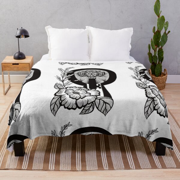 Item preview, Black and white Floral keyhole and key design designed and sold by irinabbota.