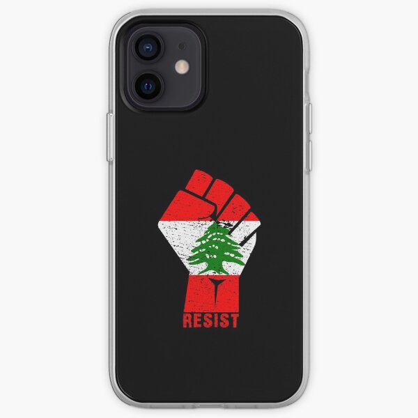 Lebanon Resist Fist Flag Lebanese Revolution Protest March Gift iPhone Soft Case