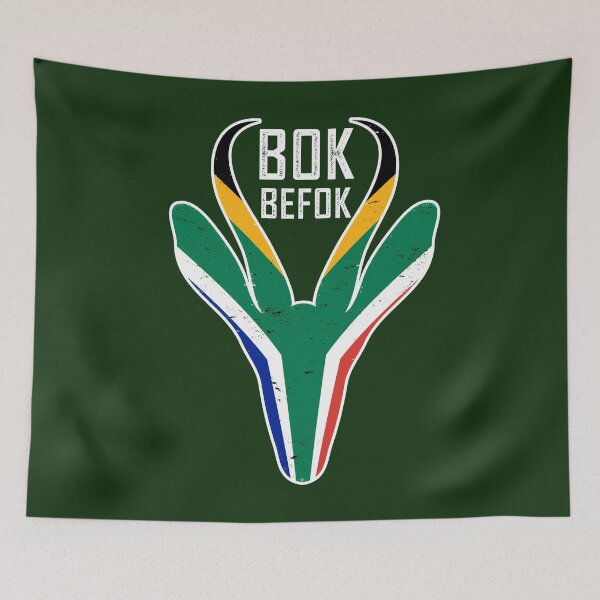 Item preview, Bokbefok Springbok Face South Africa Flag designed and sold by d247.