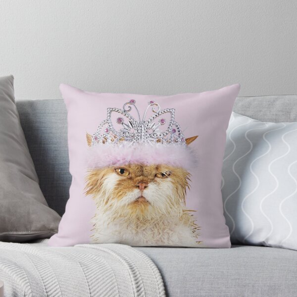 Item preview, Angry looking wet cat wearing a tiara designed and sold by ArdeaOnline.