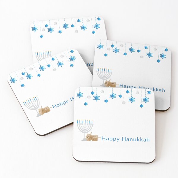 Item preview, Happy Hanukkah Greeting with Decorations, Menorah and dreidels designed and sold by sigdesign.