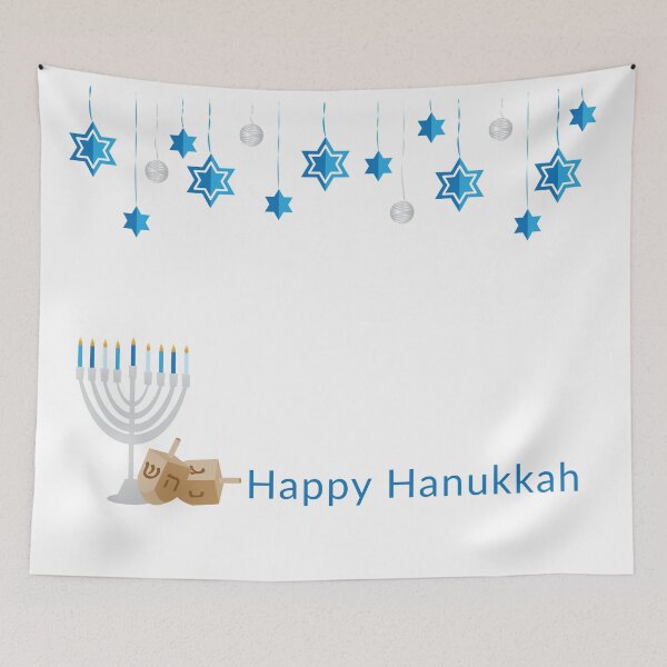 Item preview, Happy Hanukkah Greeting with Decorations, Menorah and dreidels designed and sold by sigdesign.