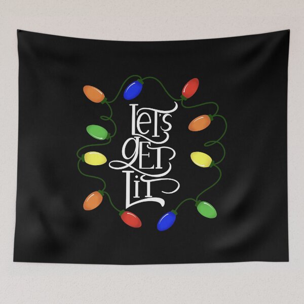 Item preview, Let’s Get Lit, Christmas Lights, Funny Drinking Design 2 designed and sold by Gsallicat.