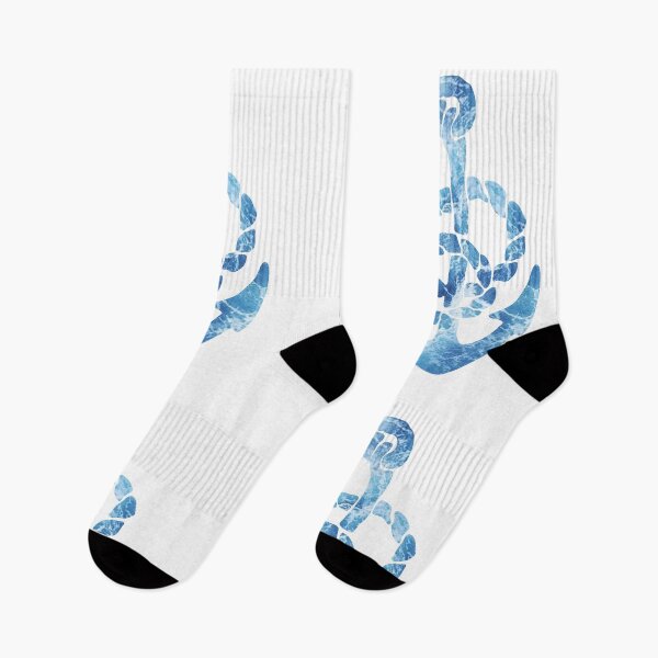 Item preview, Anchor silhouette with nautical ocean graphic design designed and sold by nthdesign.