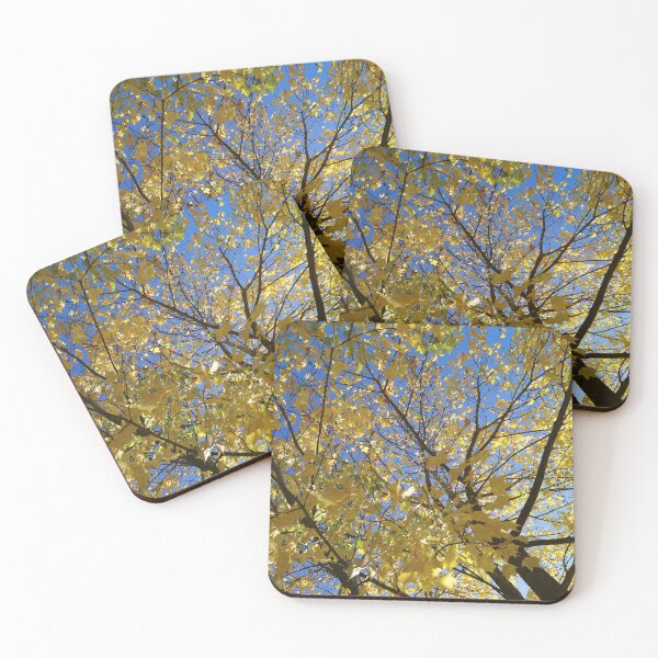 Item preview, Stylised blue sky, yellow leaves designed and sold by LittleBettyMakes.