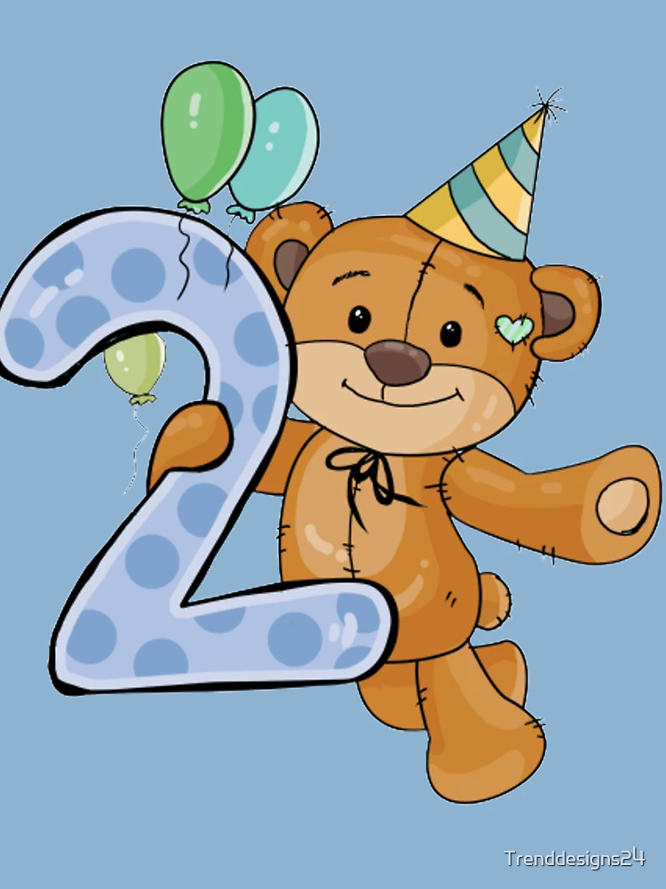 Camiseta para niños con la obra «2 dos años de cumpleaños del oso de  peluche - 2 dos años de feliz cumpleaños» de Trenddesigns24