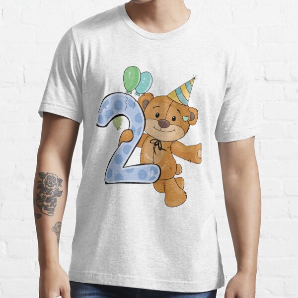 Camiseta para niños con la obra «2 dos años de cumpleaños del oso