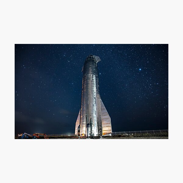 SpaceX Starship at Night (8K resolution) Photographic Print