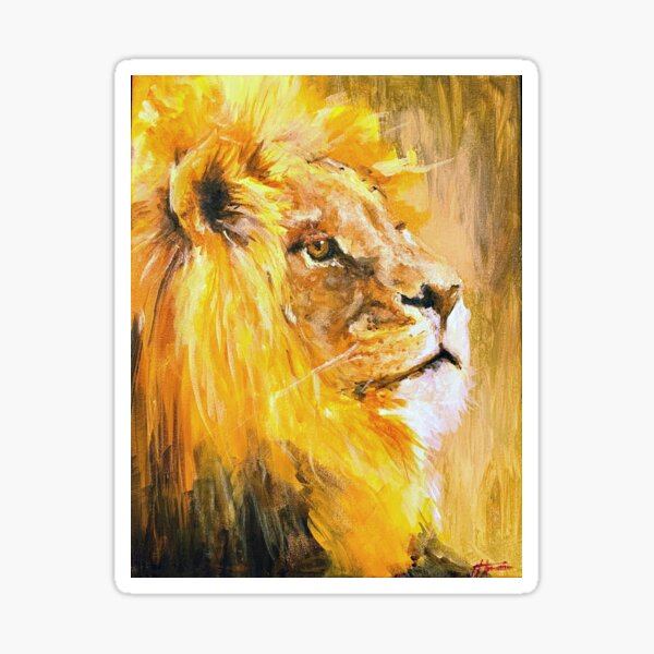 Be Fierce - lion painting by me Sticker