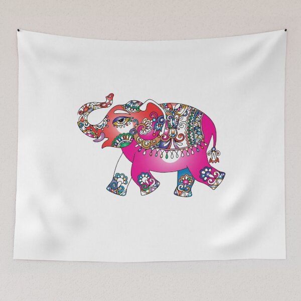 Item preview, Pink Ornamental Elephant designed and sold by MOBpubdesign.