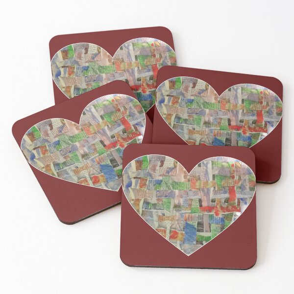 Item preview, Watercolor weaving paper heart. Mix media art, paper collage. Modern style.  designed and sold by Miledi.