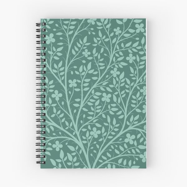 Item preview, Blooming tree silhouette pattern in teal and white designed and sold by HannaPaulina.