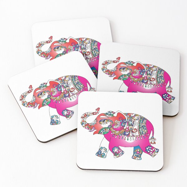 Item preview, Pink Ornamental Elephant designed and sold by MOBpubdesign.