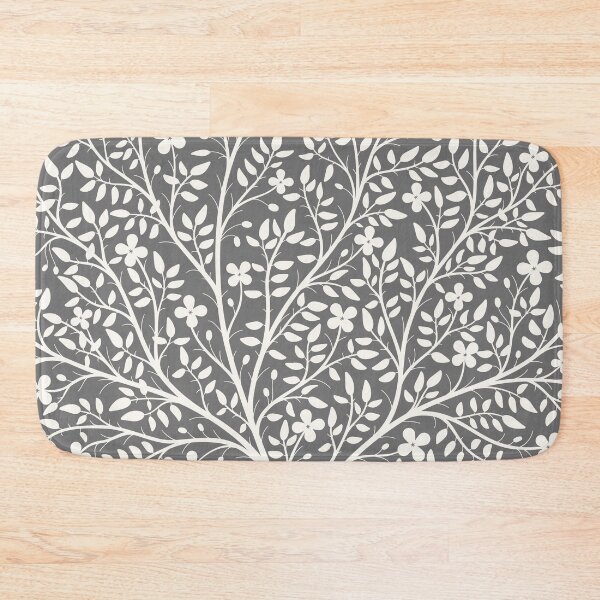 Item preview, Floral tree silhouette pattern in grey and white designed and sold by HannaPaulina.