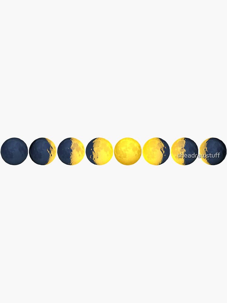 "Moon phases emojis sticker" Sticker for Sale by sheadrawstuff Redbubble