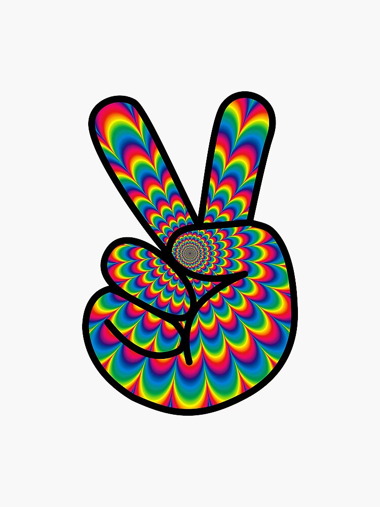 Tie Dye Peace Sign Sticker For Sale By Addisonmaple Redbubble 