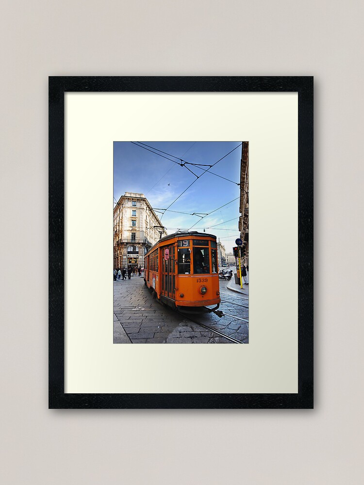 Alternate view of Tram in Milan Framed Art Print