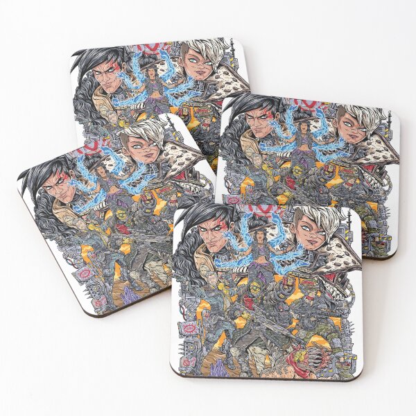 Borderlands 3 FL4K Beastmaster Amara Siren Moze Gunner Zane Operative Troy and Tyreen Calypso Coasters (Set of 4)