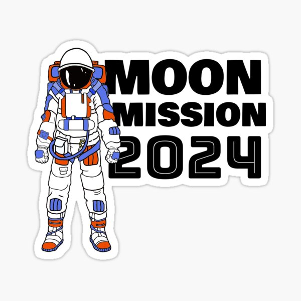 "Astronaut Moon 2024" Sticker by phys Redbubble