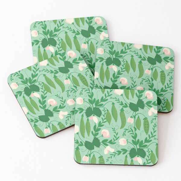 Item preview, Sweet Peas Vegetable Growing Pattern on Mint designed and sold by rocketandindigo.