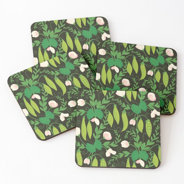 Item preview, Sweet Peas Vegetable Growing Pattern on Dark designed and sold by rocketandindigo.