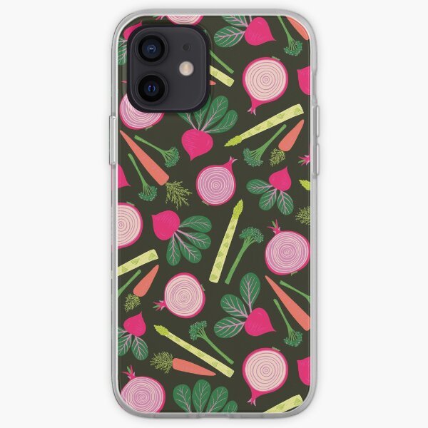 Veg Patch Pattern on Dark iPhone Soft Case