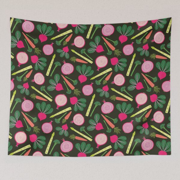 Item preview, Veg Patch Pattern on Dark designed and sold by rocketandindigo.