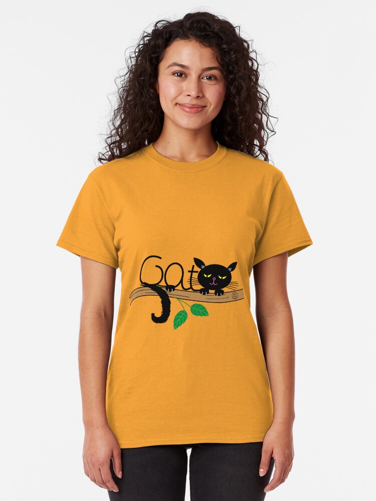 Vista alternativa de Camiseta clásica GATO DURMIENDO SOBRE UN RAMA