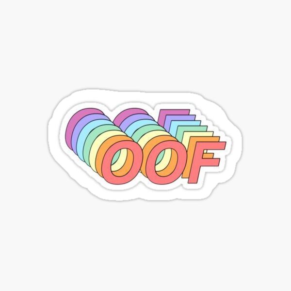 Roblox Oof Stickers Redbubble - oof roblox meme red box logo sticker by smithdigital redbubble