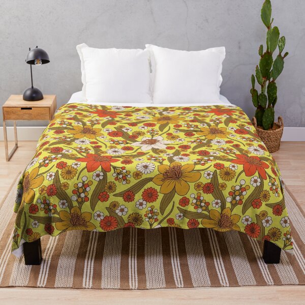 Item preview, 1970s Hippy/Flower Power Yellow, Orange & Brown Pattern designed and sold by somecallmebeth.
