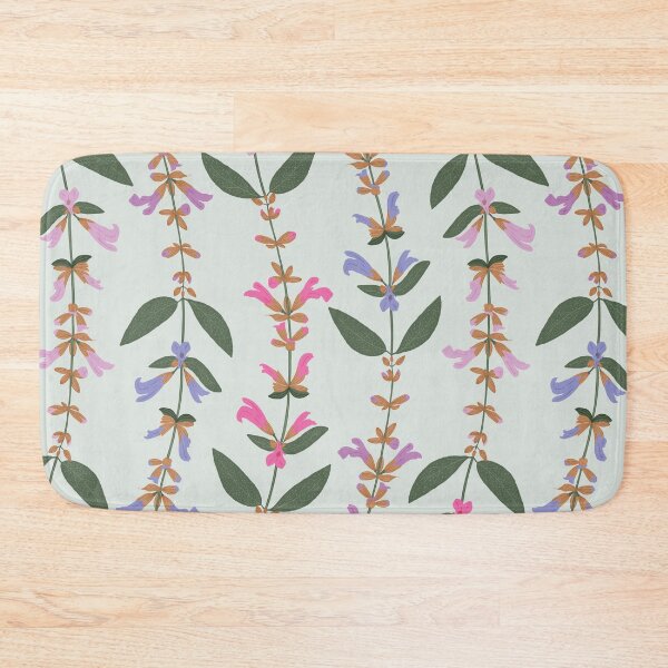 Item preview, Flowering Sage Herb Wave Stripe Pattern on Light designed and sold by rocketandindigo.