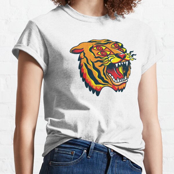 Tiger T-shirt Tiger Face Graphic Tee Girls Women Beautiful 
