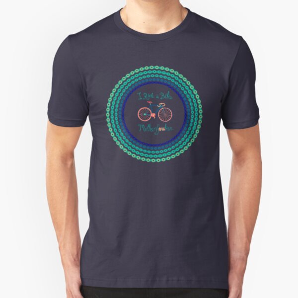 I ride a bike! (Blue Version) Slim Fit T-Shirt