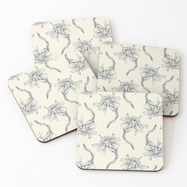 Item preview, Ginger Flower Pattern in Blue designed and sold by rocketandindigo.