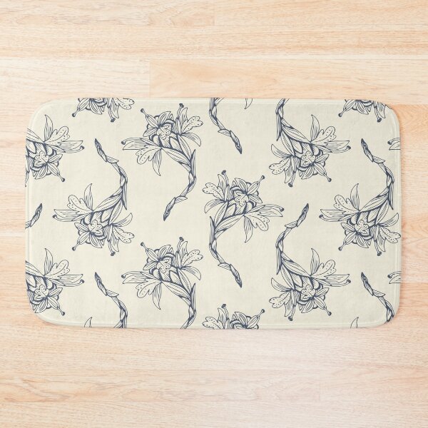 Item preview, Ginger Flower Pattern in Blue designed and sold by rocketandindigo.