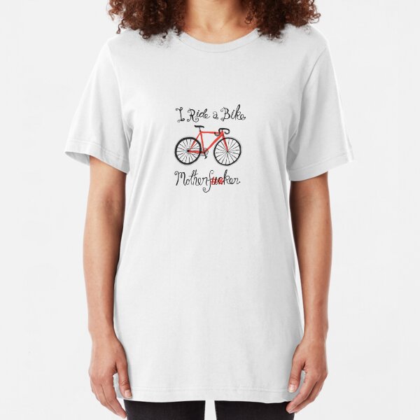 I ride a bike! (Mono Version) Slim Fit T-Shirt