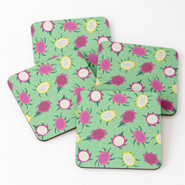 Item preview, Dragonfruits Tropical Fruit Pattern on Green designed and sold by rocketandindigo.