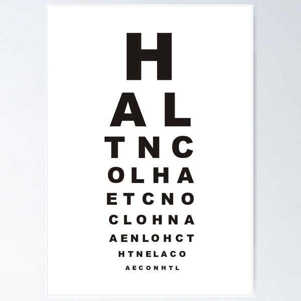 Eye Exam Chart Vision Eye Test Chart Snellen Eye Charts For Eye Exams 20  Feet Symbol Novelty Medical Wall Occluder Vision Thick Paper Sign Print  Picture 8x12 - Poster Foundry